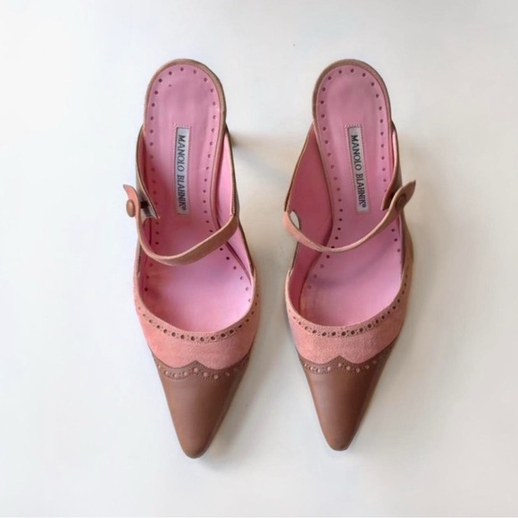 Manolo Blahnik Shoes - Manolo Blahnik Pink and Brown Women's Shoes